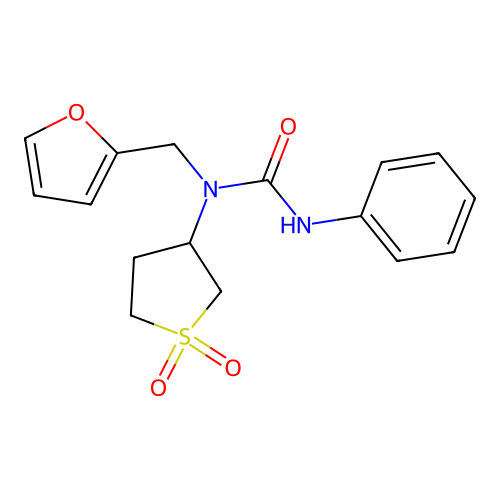 1-(1,1-Dioxidotetrahydrothiophen-3-yl)-1-(furan-2-ylmethyl)-3-phenylurea structure