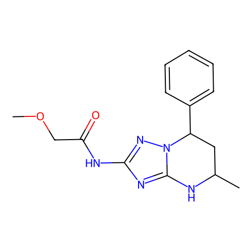 2-methoxy-N-(5-methyl-7-phenyl-1,5,6,7-tetrahydro-[1,2,4]triazolo[1,5-a]pyrimidin-2-yl)acetamide structure
