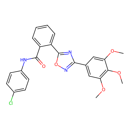 N-(4-chlorophenyl)-2-[3-(3,4,5-trimethoxyphenyl)-1,2,4-oxadiazol-5-yl]benzamide structure