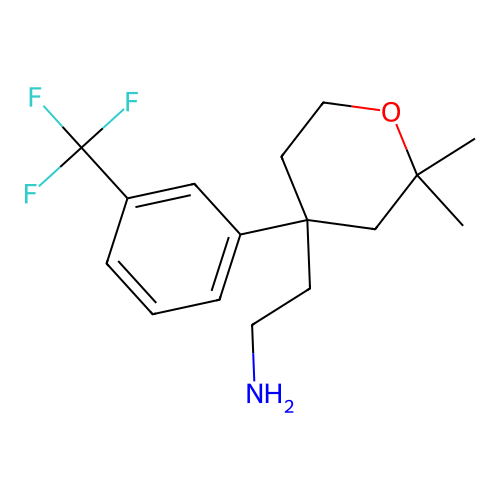2-{2,2-dimethyl-4-[3-(trifluoromethyl)phenyl]tetrahydro-2H-pyran-4-yl}ethanamine structure