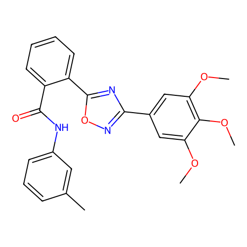 N-(3-methylphenyl)-2-[3-(3,4,5-trimethoxyphenyl)-1,2,4-oxadiazol-5-yl]benzamide structure