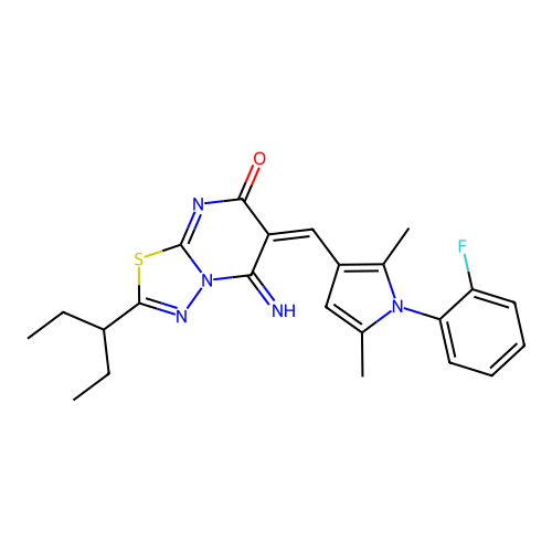 C23H24FN5OS structure