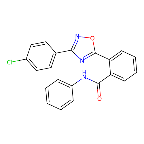 2-[3-(4-chlorophenyl)-1,2,4-oxadiazol-5-yl]-N-phenylbenzamide structure