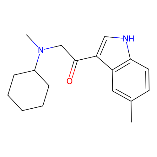 2-[cyclohexyl(methyl)amino]-1-(5-methyl-1H-indol-3-yl)ethanone structure