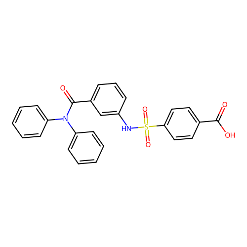 4-{[3-(Diphenylcarbamoyl)phenyl]sulfamoyl}benzoic acid structure
