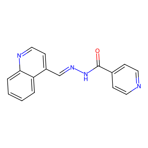 N'-[(E)-quinolin-4-ylmethylidene]pyridine-4-carbohydrazide structure