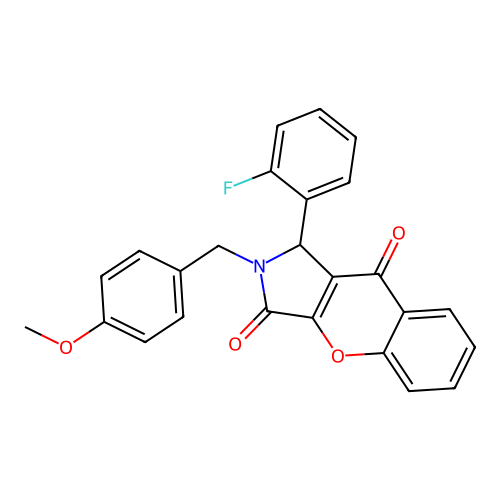 1-(2-fluorophenyl)-2-(4-methoxybenzyl)-1,2-dihydrochromeno[2,3-c]pyrrole-3,9-dione structure