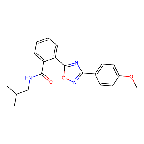 2-[3-(4-methoxyphenyl)-1,2,4-oxadiazol-5-yl]-N-(2-methylpropyl)benzamide structure