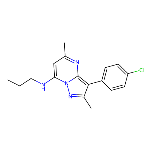 3-(4-chlorophenyl)-2,5-dimethyl-N-propylpyrazolo[1,5-a]pyrimidin-7-amine structure