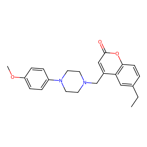 6-ethyl-4-{[4-(4-methoxyphenyl)piperazin-1-yl]methyl}-2H-chromen-2-one structure