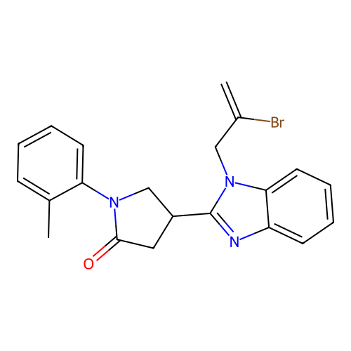 4-[1-(2-Bromoprop-2-enyl)benzimidazol-2-yl]-1-(2-methylphenyl)pyrrolidin-2-one structure