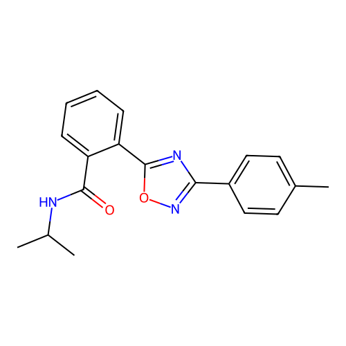 2-[3-(4-methylphenyl)-1,2,4-oxadiazol-5-yl]-N-propan-2-ylbenzamide structure