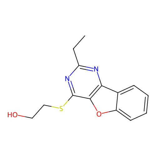 2-[(2-Ethyl-[1]benzofuro[3,2-d]pyrimidin-4-yl)sulfanyl]ethanol structure