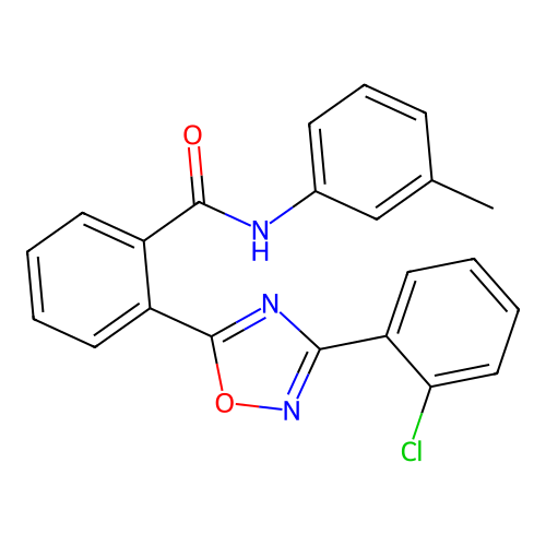 2-[3-(2-chlorophenyl)-1,2,4-oxadiazol-5-yl]-N-(3-methylphenyl)benzamide structure