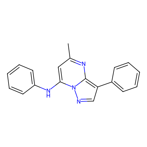 5-methyl-N,3-diphenylpyrazolo[1,5-a]pyrimidin-7-amine structure