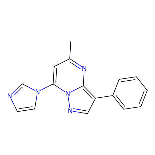 7-(1H-imidazol-1-yl)-5-methyl-3-phenylpyrazolo[1,5-a]pyrimidine structure