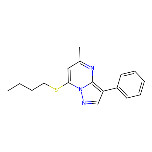 7-(Butylsulfanyl)-5-methyl-3-phenylpyrazolo[1,5-a]pyrimidine structure