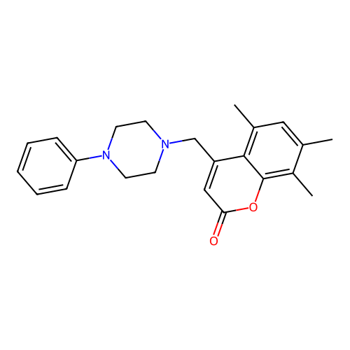5,7,8-trimethyl-4-[(4-phenylpiperazin-1-yl)methyl]-2H-chromen-2-one structure