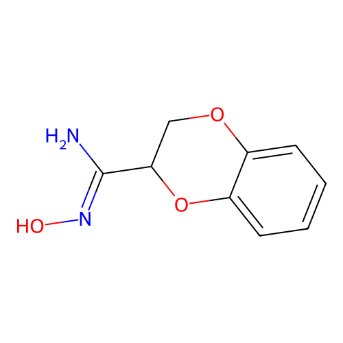 N'-hydroxy-2,3-dihydro-1,4-benzodioxine-3-carboximidamide structure