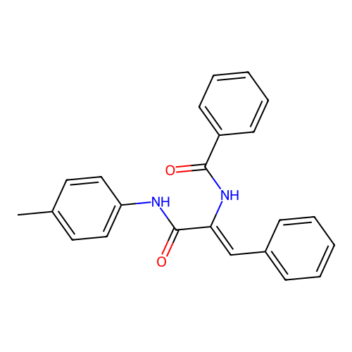 N-{(1Z)-3-[(4-methylphenyl)amino]-3-oxo-1-phenylprop-1-en-2-yl}benzamide structure