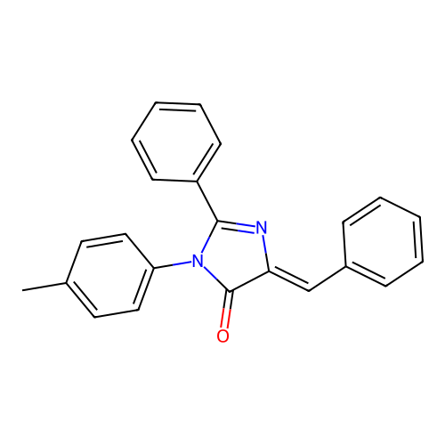 (5Z)-5-benzylidene-3-(4-methylphenyl)-2-phenyl-3,5-dihydro-4H-imidazol-4-one structure