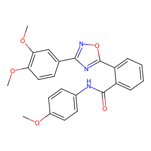 2-[3-(3,4-dimethoxyphenyl)-1,2,4-oxadiazol-5-yl]-N-(4-methoxyphenyl)benzamide structure