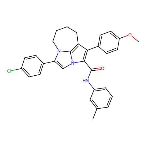 4-(4-chlorophenyl)-1-(4-methoxyphenyl)-N-(3-methylphenyl)-5,6,7,8-tetrahydro-2a,4a-diazacyclopenta[cd]azulene-2-carboxamide structure