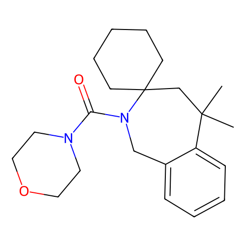 (5,5-dimethyl-4,5-dihydrospiro[2-benzazepine-3,1'-cyclohexan]-2(1H)-yl)(morpholin-4-yl)methanone structure