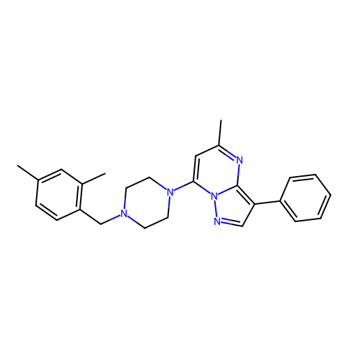 7-[4-(2,4-dimethylbenzyl)piperazin-1-yl]-5-methyl-3-phenylpyrazolo[1,5-a]pyrimidine structure