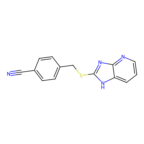 4-[(3H-imidazo[4,5-b]pyridin-2-ylsulfanyl)methyl]benzonitrile structure