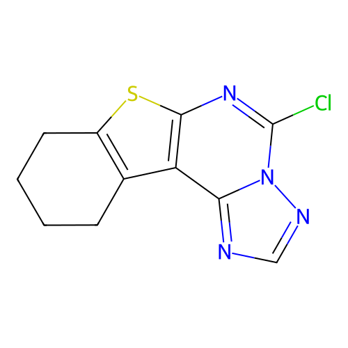 5-chloro-8,9,10,11-tetrahydro[1]benzothieno[3,2-e][1,2,4]triazolo[1,5-c]pyrimidine structure