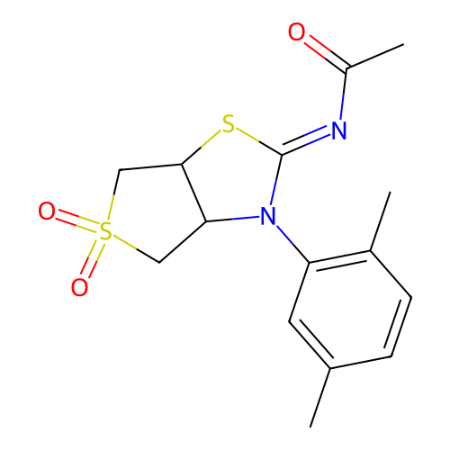 N-[(2Z)-3-(2,5-dimethylphenyl)-5,5-dioxidotetrahydrothieno[3,4-d][1,3]thiazol-2(3H)-ylidene]acetamide structure