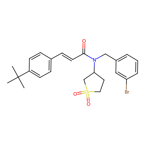 (2E)-N-(3-bromobenzyl)-3-(4-tert-butylphenyl)-N-(1,1-dioxidotetrahydrothiophen-3-yl)prop-2-enamide structure