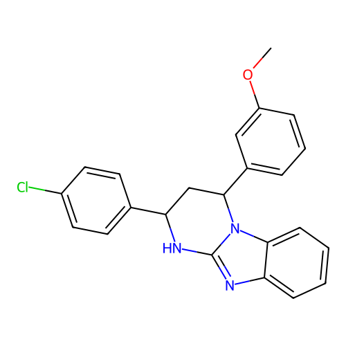 2-(4-chlorophenyl)-4-(3-methoxyphenyl)-1,2,3,4-tetrahydropyrimido[1,2-a]benzimidazole structure