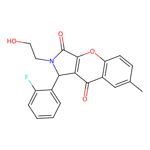1-(2-fluorophenyl)-2-(2-hydroxyethyl)-7-methyl-1,2-dihydrochromeno[2,3-c]pyrrole-3,9-dione structure