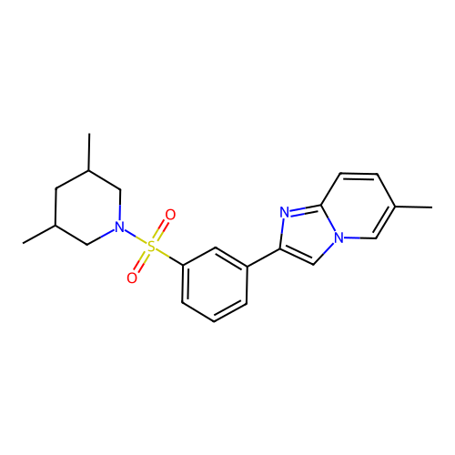 2-{3-[(3,5-Dimethylpiperidino)sulfonyl]phenyl}-6-methylimidazo[1,2-a]pyridine structure
