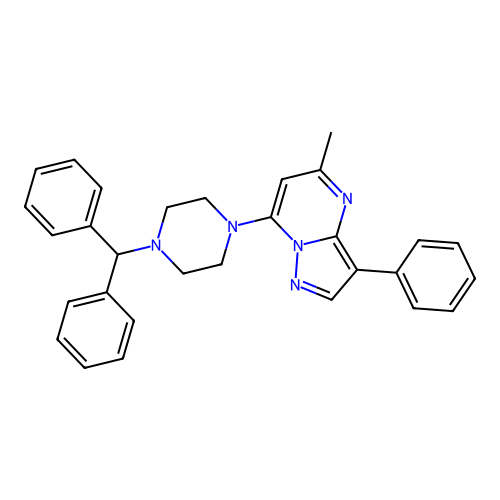 7-[4-(Diphenylmethyl)piperazin-1-yl]-5-methyl-3-phenylpyrazolo[1,5-a]pyrimidine structure