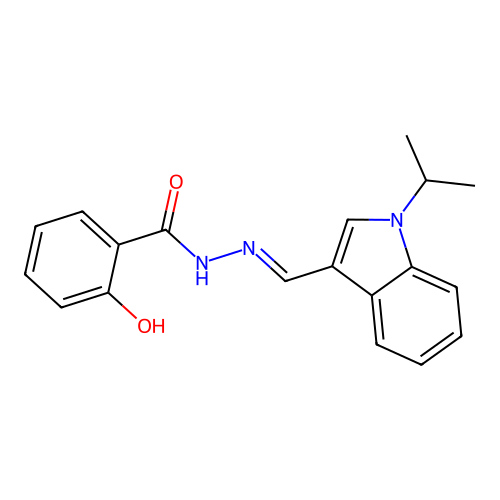 2-hydroxy-N'-{(E)-[1-(propan-2-yl)-1H-indol-3-yl]methylidene}benzohydrazide structure