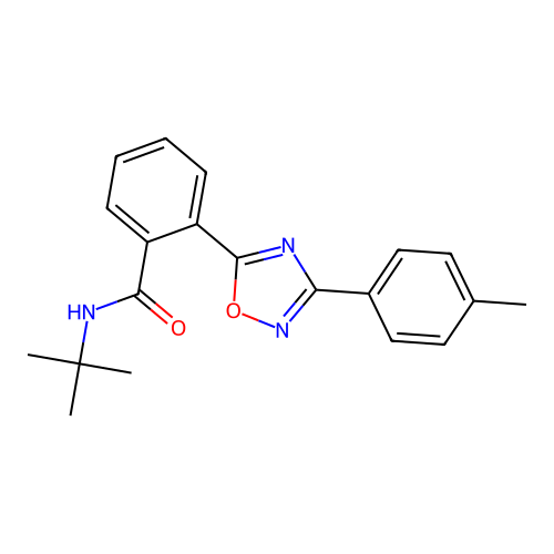 N-tert-butyl-2-[3-(4-methylphenyl)-1,2,4-oxadiazol-5-yl]benzamide structure