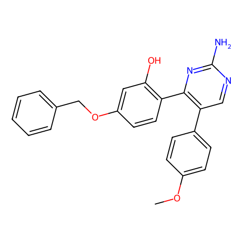 2-(2-Amino-5-(4-methoxyphenyl)pyrimidin-4-yl)-5-(benzyloxy)phenol structure