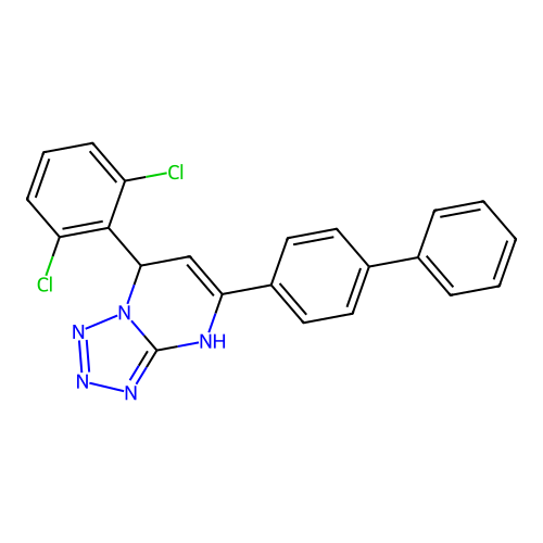 5-(Biphenyl-4-yl)-7-(2,6-dichlorophenyl)-3,7-dihydrotetrazolo[1,5-a]pyrimidine structure