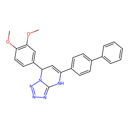 5-(Biphenyl-4-yl)-7-(3,4-dimethoxyphenyl)-3,7-dihydrotetrazolo[1,5-a]pyrimidine structure
