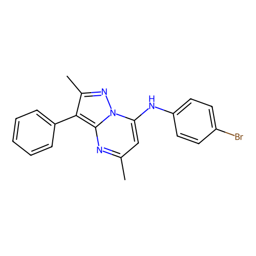 N-(4-bromophenyl)-2,5-dimethyl-3-phenylpyrazolo[1,5-a]pyrimidin-7-amine structure