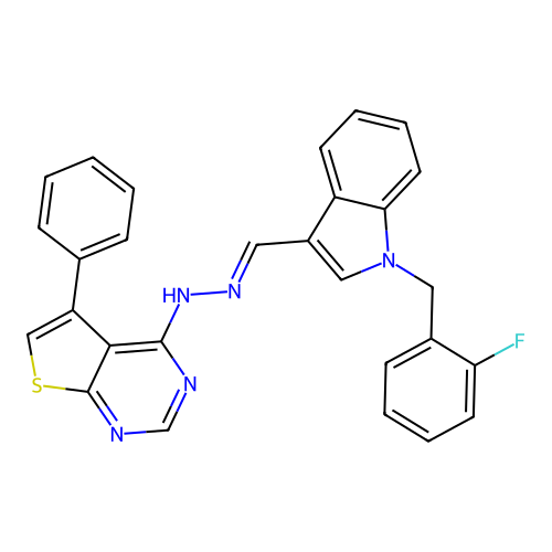 C28H20FN5S structure