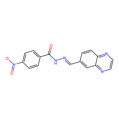 4-nitro-N'-[(E)-quinoxalin-6-ylmethylidene]benzohydrazide structure