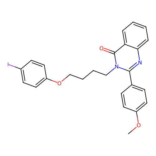 3-(4-(4-iodophenoxy)butyl)-2-(4-methoxyphenyl)quinazolin-4(3H)-one structure