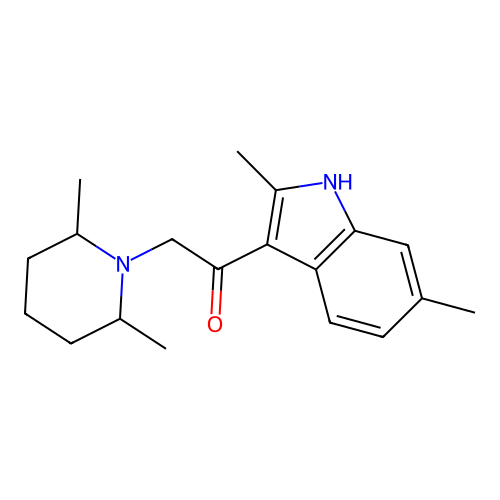 1-(2,6-dimethyl-1H-indol-3-yl)-2-(2,6-dimethylpiperidin-1-yl)ethanone structure