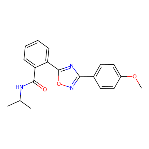 2-[3-(4-methoxyphenyl)-1,2,4-oxadiazol-5-yl]-N-propan-2-ylbenzamide structure