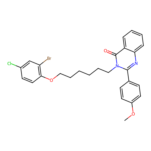 3-(6-(2-bromo-4-chlorophenoxy)hexyl)-2-(4-methoxyphenyl)quinazolin-4(3H)-one structure