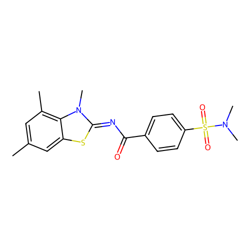 4-(dimethylsulfamoyl)-N-(3,4,6-trimethyl-1,3-benzothiazol-2-ylidene)benzamide structure